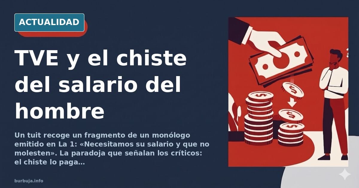 Plató de televisión pública con una humorista gesticulando ante un público sentado bajo focos de estudio