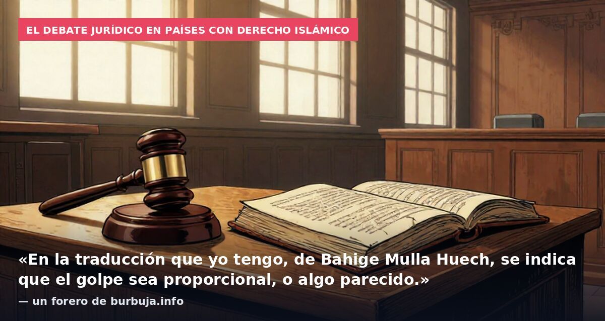 El debate jurídico en países con derecho islámico: «En la traducción que yo tengo, de Bahige Mulla Huech, se indica que el golpe sea proporcional, o algo parecido.» — un forero de burbuja.info