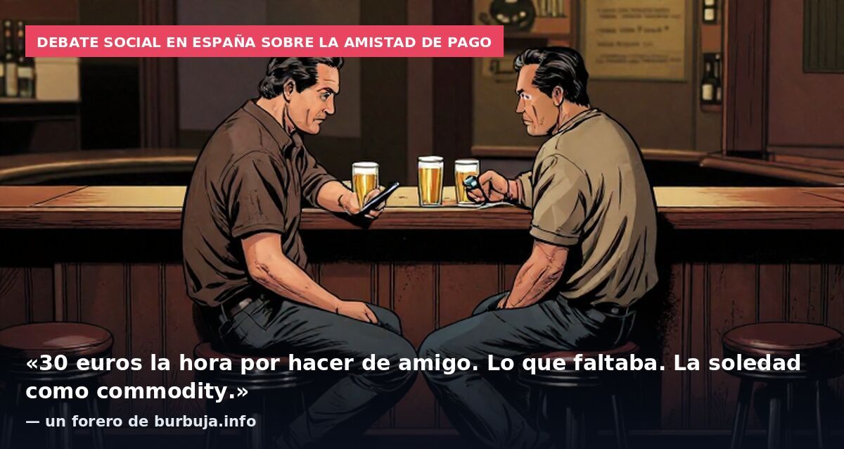 Debate social en España sobre la amistad de pago: «30 euros la hora por hacer de amigo. Lo que faltaba. La soledad como commodity.» — un forero de burbuja.info