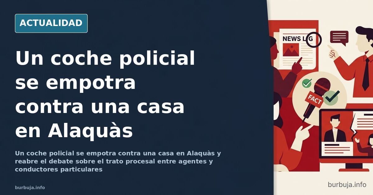 Un coche policial se empotra contra una casa en Alaquàs