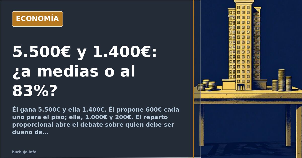 Un sueldo de 5.500€ frente a 1.400€: el reparto del piso que desata el conflicto