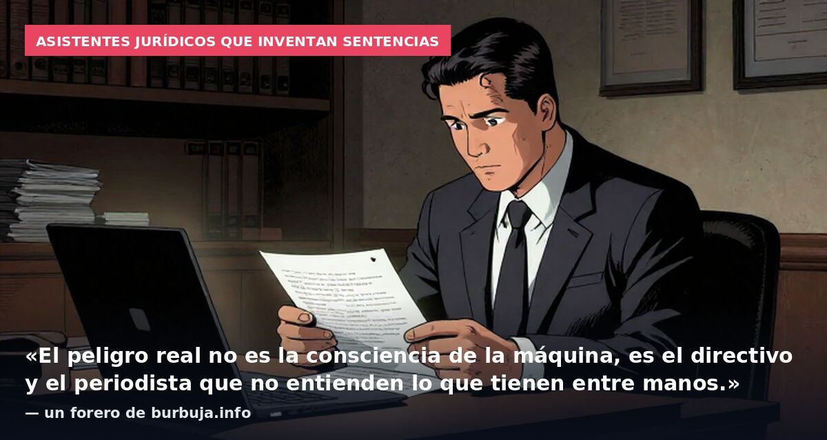 Asistentes jurídicos que inventan sentencias: «El peligro real no es la consciencia de la máquina, es el directivo y el periodista que no entienden lo que tienen entre manos.» — un forero de burbuja.info