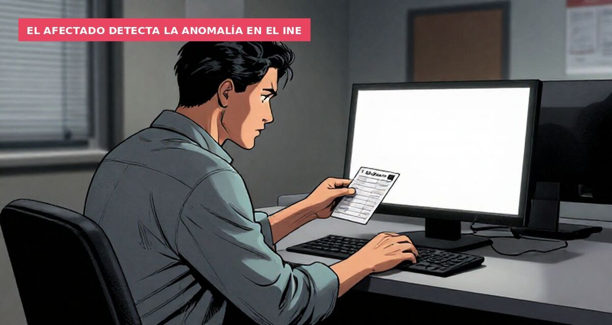El afectado detecta la anomalía en el INE