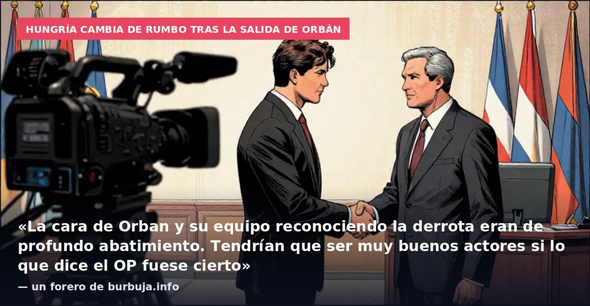 Hungría cambia de rumbo tras la salida de Orbán: «La cara de Orban y su equipo reconociendo la derrota eran de profundo abatimiento. Tendrían que ser muy buenos actores si lo que dice el OP fuese cierto» — un forero de burbuja.info