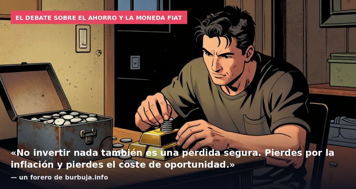 El debate sobre el ahorro y la moneda fiat: «No invertir nada también es una perdida segura. Pierdes por la inflación y pierdes el coste de oportunidad.» — un forero de burbuja.info
