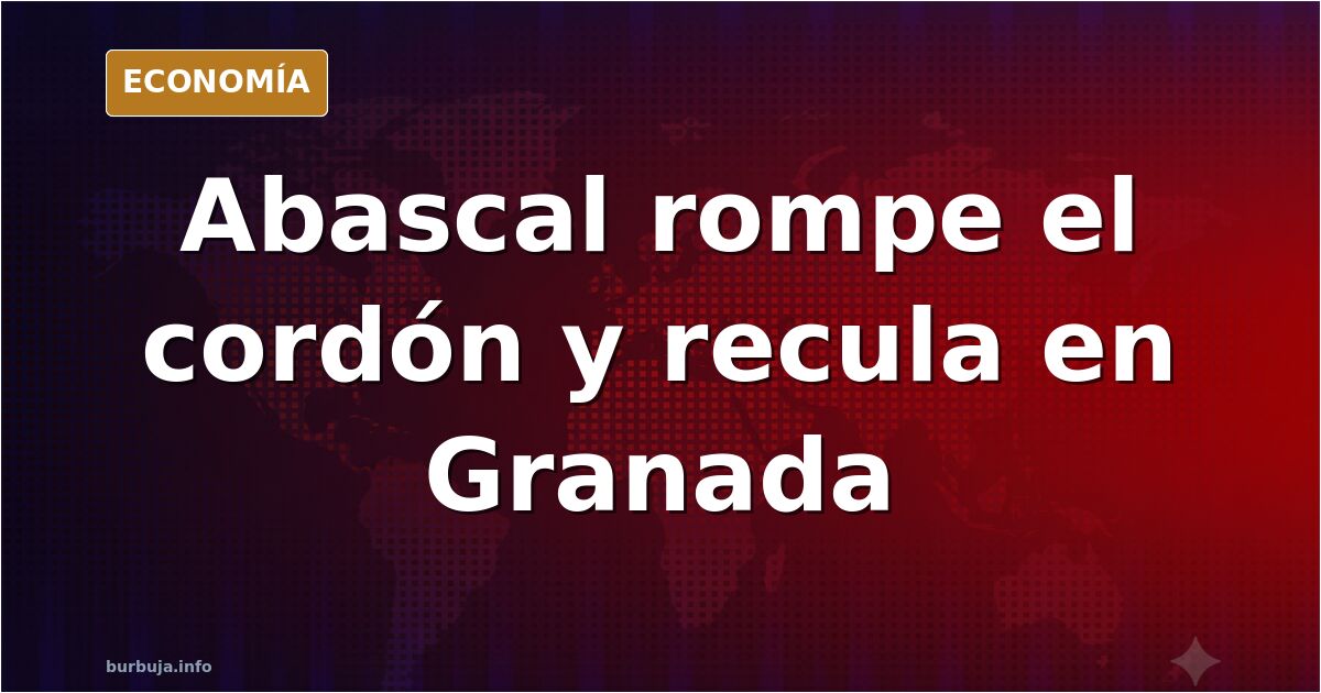 Escena editorial de un líder político retrocediendo ante una multitud mientras sus escoltas portan porras extensibles en una 