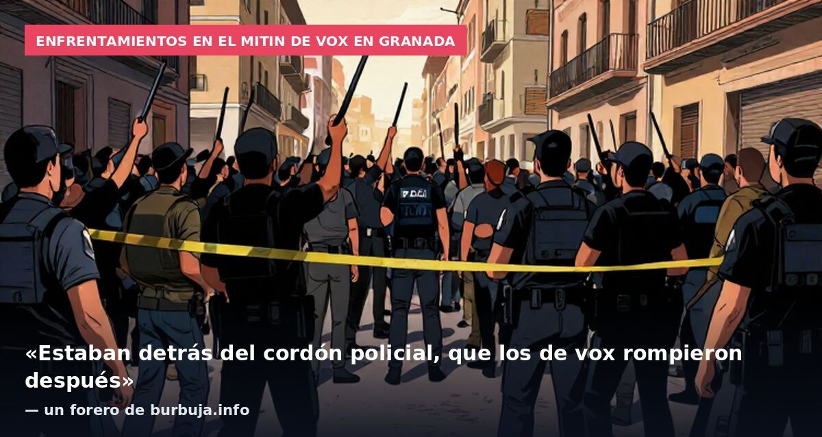 Enfrentamientos en el mitin de Vox en Granada: «Estaban detrás del cordón policial, que los de vox rompieron después» — un forero de burbuja.info