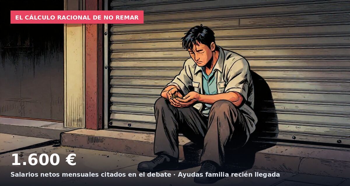 El cálculo racional de no remar: 1.600 € Salarios netos mensuales citados en el debate · Ayudas familia recién llegada