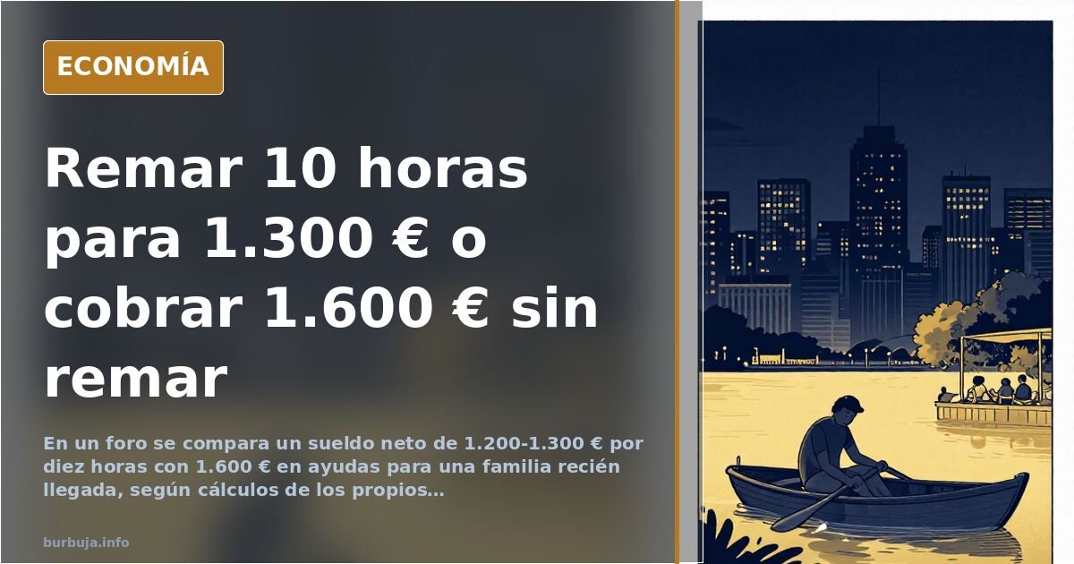 Debate: remar 10 horas para 1.300 € frente a 1.600 € en ayudas