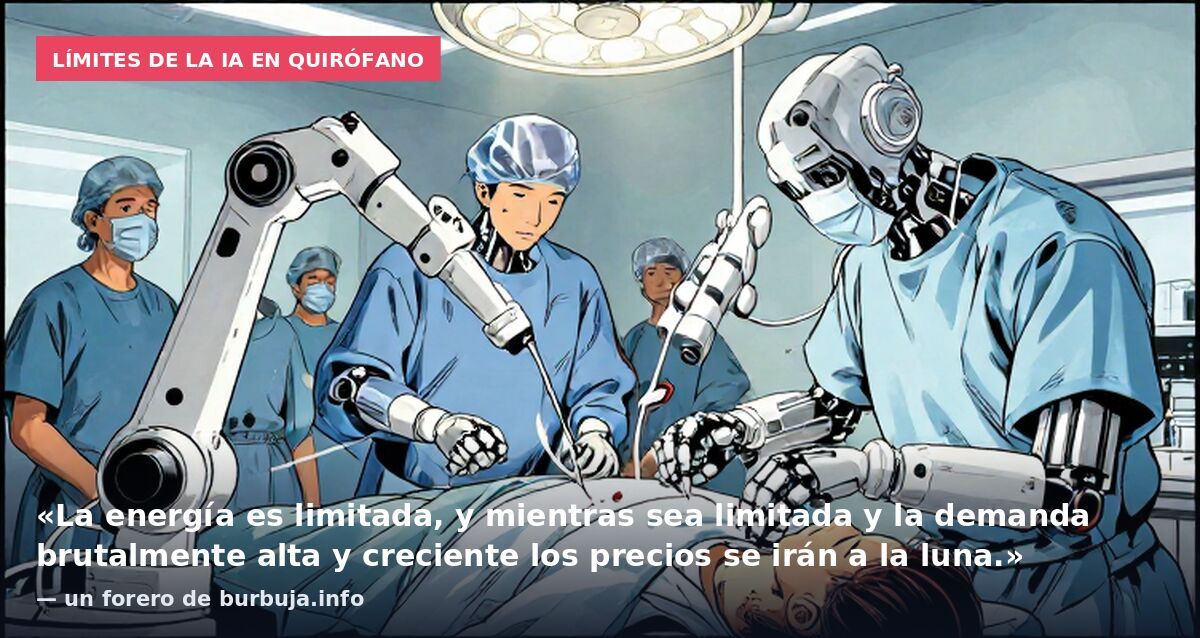 Límites de la IA en quirófano: «La energía es limitada, y mientras sea limitada y la demanda brutalmente alta y creciente los precios se irán a la luna.» — un forero de burbuja.info