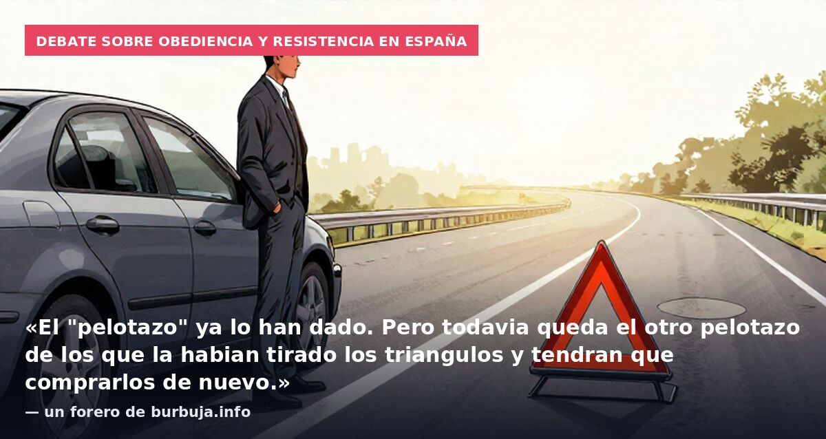 Debate sobre obediencia y resistencia en España: «El "pelotazo" ya lo han dado. Pero todavia queda el otro pelotazo de los que la habian tirado los triangulos y tendran que comprarlos de nuevo.» — un forero de burbuja.info