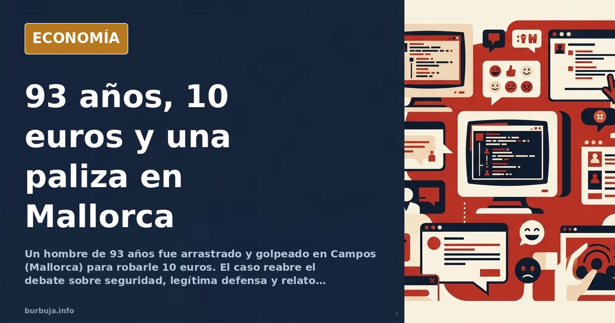 Ilustración editorial de una calle estrecha de pueblo mallorquín al anochecer con una bandolera caída en el suelo