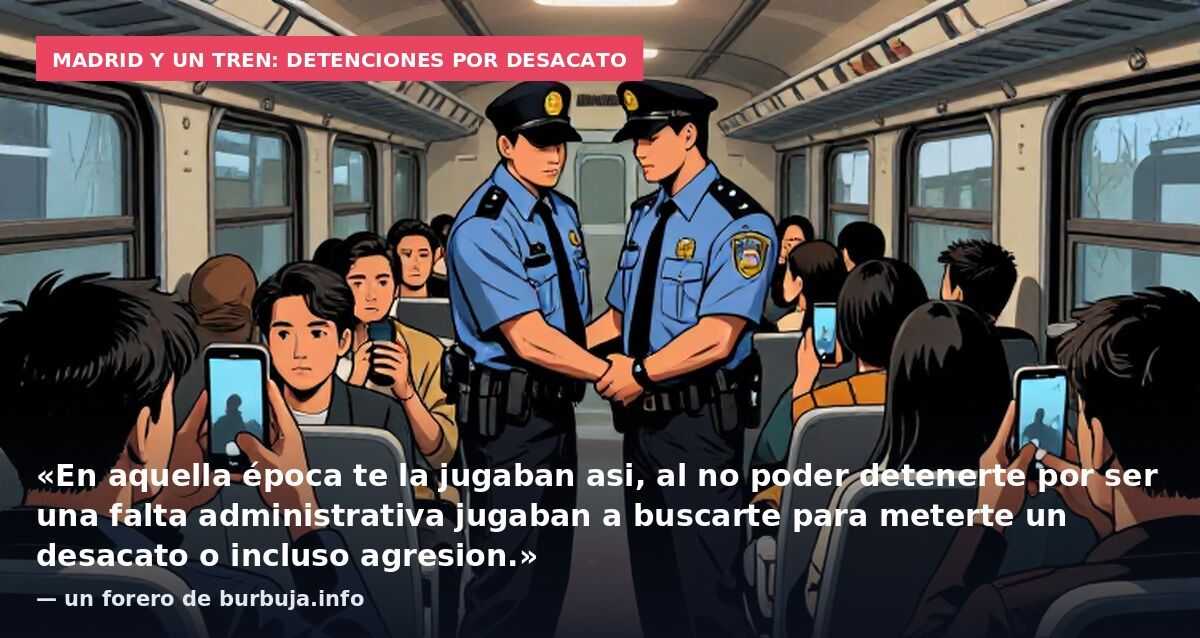 Madrid y un tren: detenciones por desacato: «En aquella época te la jugaban asi, al no poder detenerte por ser una falta administrativa jugaban a buscarte para meterte un desacato o incluso agresion.» — un forero de burbuja.info
