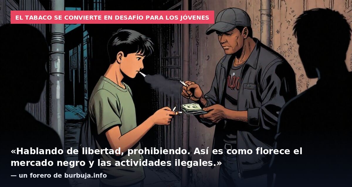 El tabaco se convierte en desafío para los jóvenes: «Hablando de libertad, prohibiendo. Así es como florece el mercado negro y las actividades ilegales.» — un forero de burbuja.info