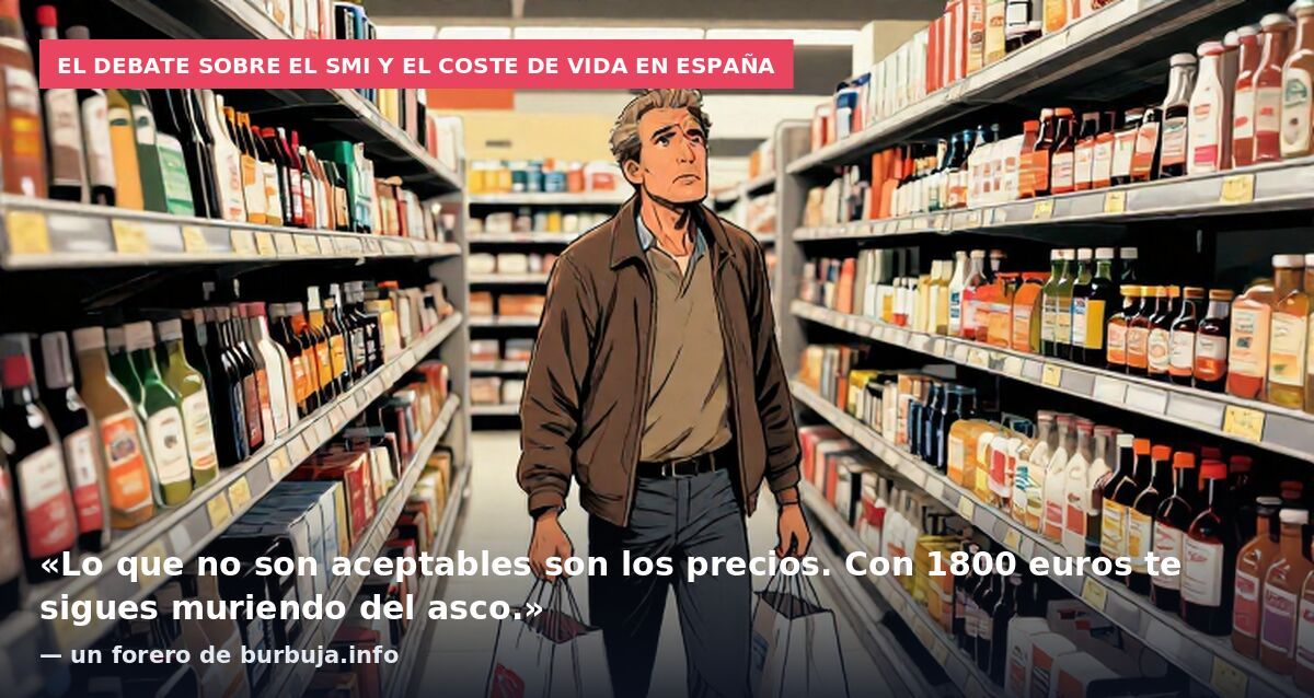 El debate sobre el SMI y el coste de vida en España: «Lo que no son aceptables son los precios. Con 1800 euros te sigues muriendo del asco.» — un forero de burbuja.info