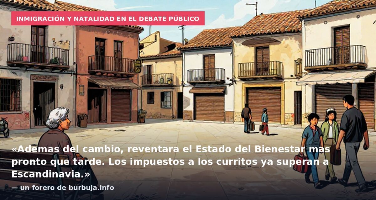 Inmigración y natalidad en el debate público: «Ademas del cambio, reventara el Estado del Bienestar mas pronto que tarde. Los impuestos a los curritos ya superan a Escandinavia.» — un forero de burbuja.info