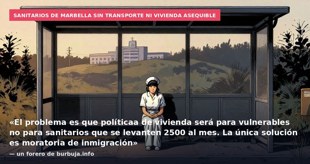 Sanitarios de Marbella sin transporte ni vivienda asequible: «El problema es que políticaa de vivienda será para vulnerables no para sanitarios que se levanten 2500 al mes. La única solución es moratoria de inmigración» — un forero de burbuja.info