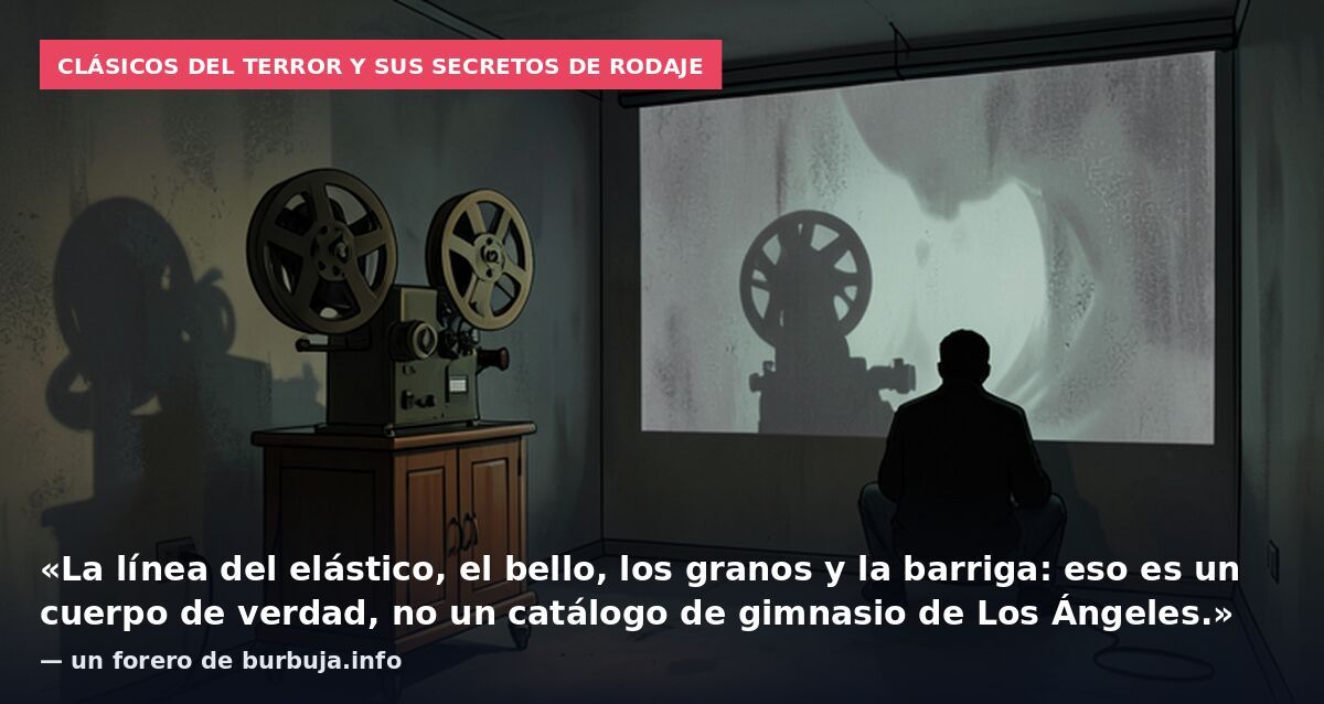 Clásicos del terror y sus secretos de rodaje: «La línea del elástico, el bello, los granos y la barriga: eso es un cuerpo de verdad, no un catálogo de gimnasio de Los Ángeles.» — un forero de burbuja.info