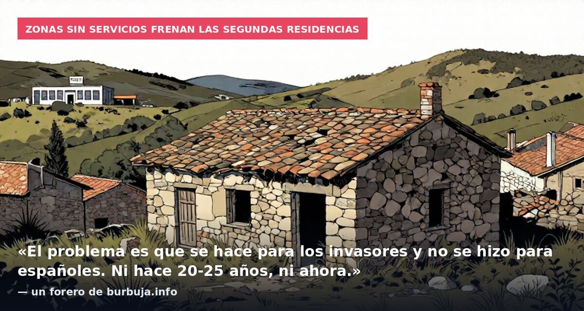 Zonas sin servicios frenan las segundas residencias: «El problema es que se hace para los invasores y no se hizo para españoles. Ni hace 20-25 años, ni ahora.» — un forero de burbuja.info