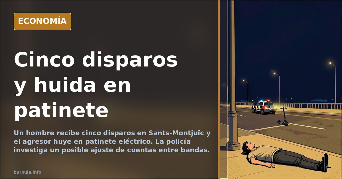 Tiroteo en Sants: cinco impactos y huida en patinete eléctrico