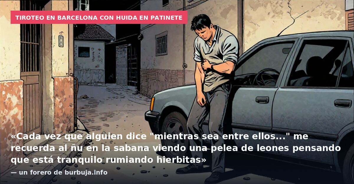 Tiroteo en Barcelona con huida en patinete: «Cada vez que alguien dice "mientras sea entre ellos..." me recuerda al ñu en la sabana viendo una pelea de leones pensando que está tranquilo rumiando hierbitas» — un forero de burbuja.info