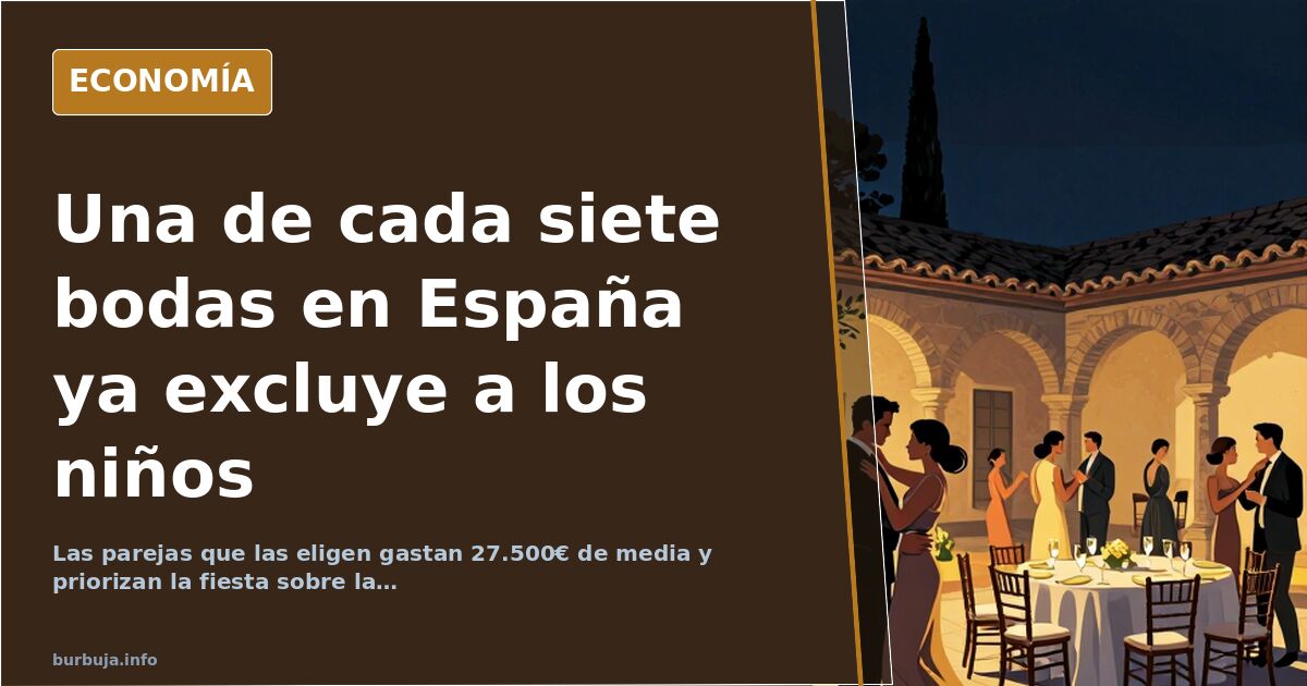 Las bodas sin niños crecen en España: ya son una de cada siete