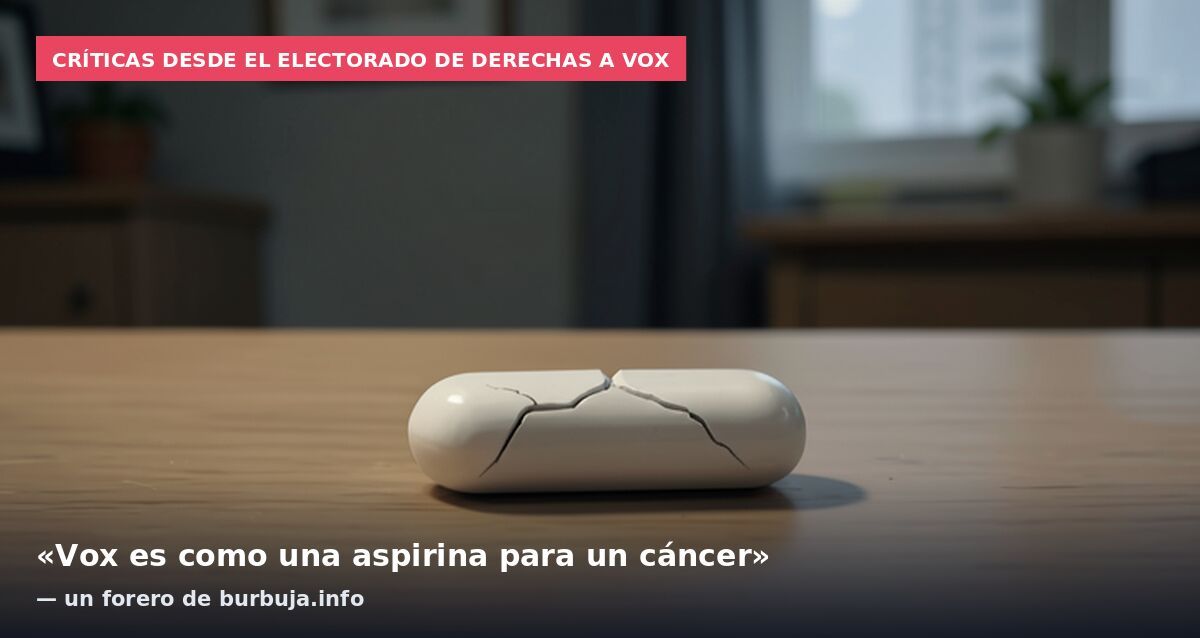 Críticas desde el electorado de derechas a Vox: «Vox es como una aspirina para un cáncer» — un forero de burbuja.info