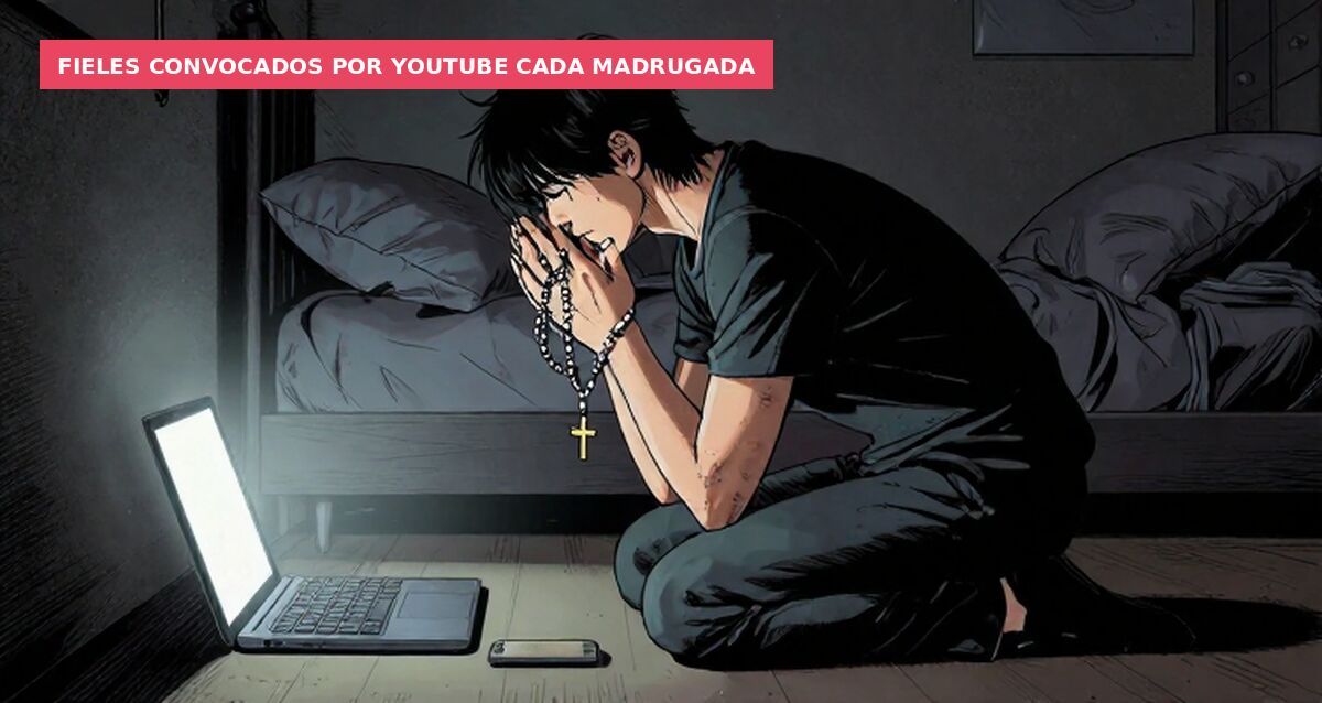 Fieles convocados por YouTube cada madrugada