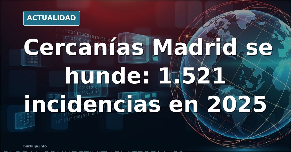 Cercanías Madrid: 1.521 incidencias en 2025 y caída de viajeros