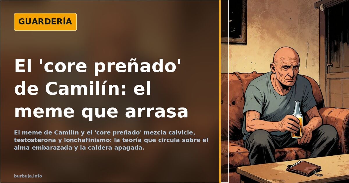 Ilustración de un hombre calvo con mirada perdida y expresión etérea, con un coche deportivo al fondo y una caldera apagada