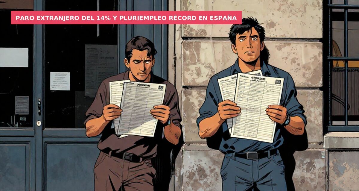 Paro extranjero del 14% y pluriempleo récord en España