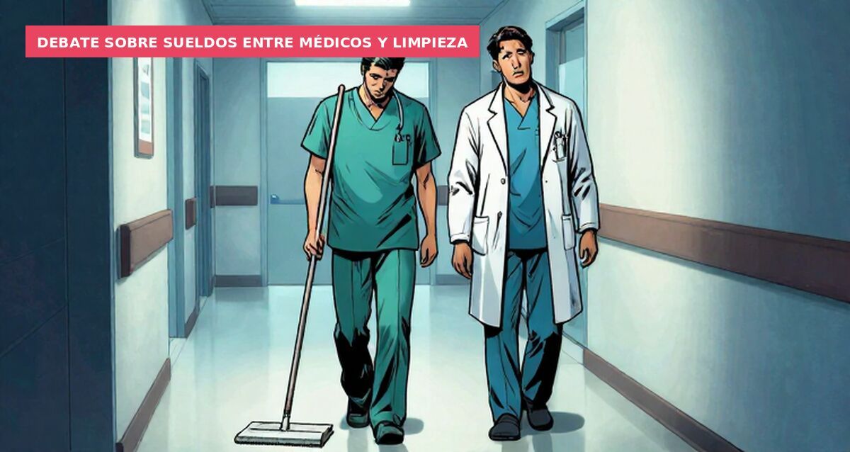 Debate sobre sueldos entre médicos y limpieza
