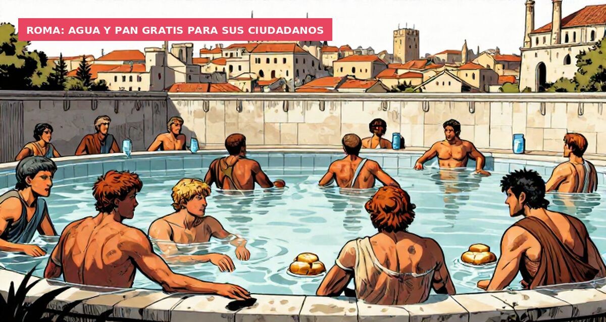 Roma: agua y pan gratis para sus ciudadanos