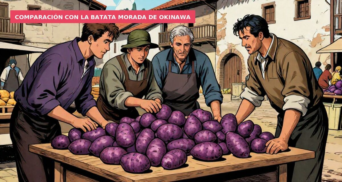 Comparación con la batata morada de Okinawa