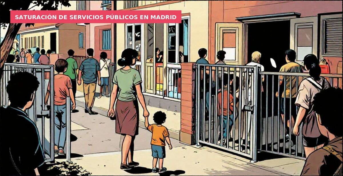 Saturación de servicios públicos en Madrid