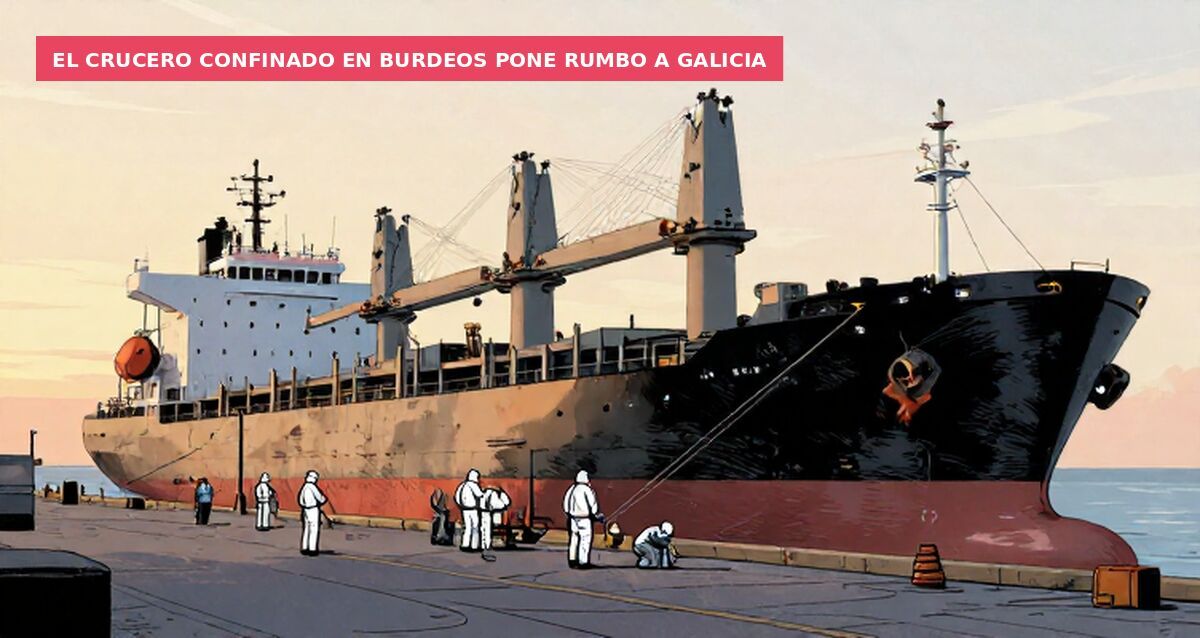 El crucero confinado en Burdeos pone rumbo a Galicia