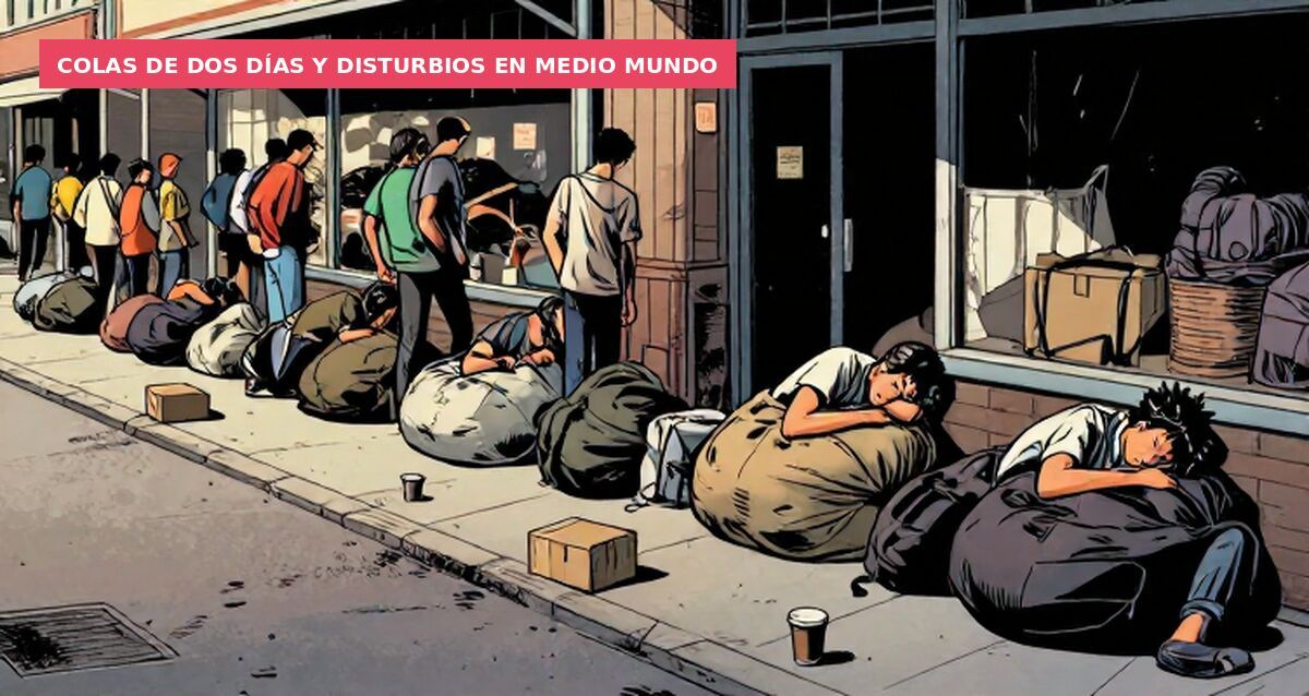 Colas de dos días y disturbios en medio mundo