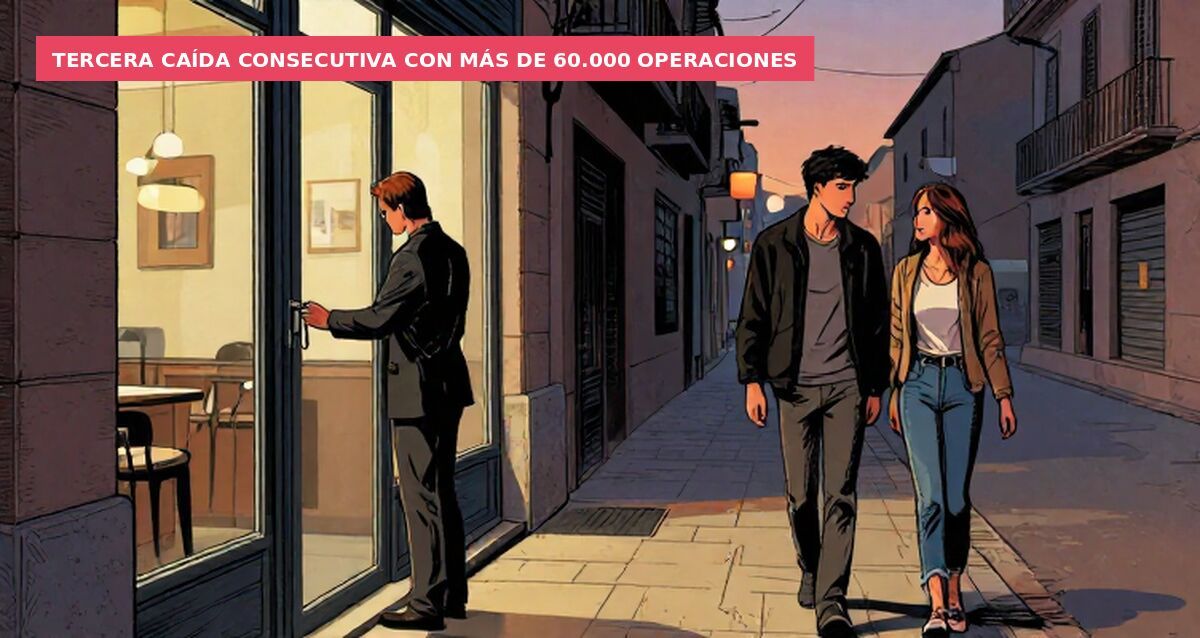 Tercera caída consecutiva con más de 60.000 operaciones