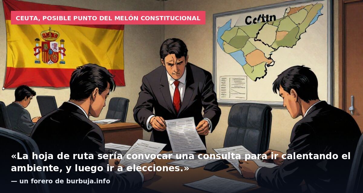 Ceuta, posible punto del melón constitucional: «La hoja de ruta sería convocar una consulta para ir calentando el ambiente, y luego ir a elecciones.» — un forero de burbuja.info
