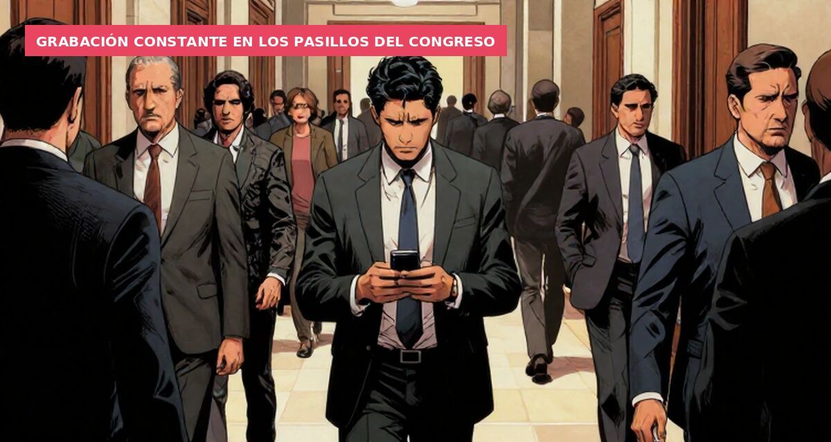 Grabación constante en los pasillos del Congreso