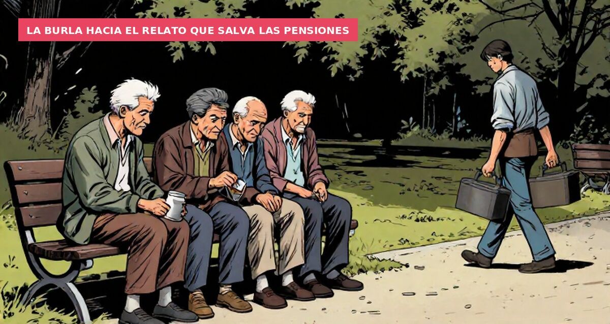 La burla hacia el relato que salva las pensiones
