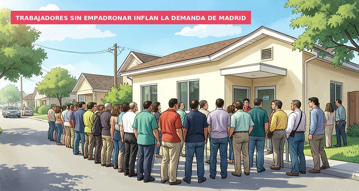 Trabajadores sin empadronar inflan la demanda de Madrid