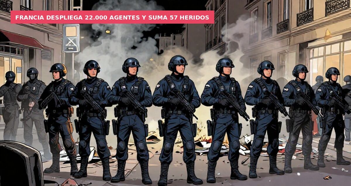 Francia despliega 22.000 agentes y suma 57 heridos