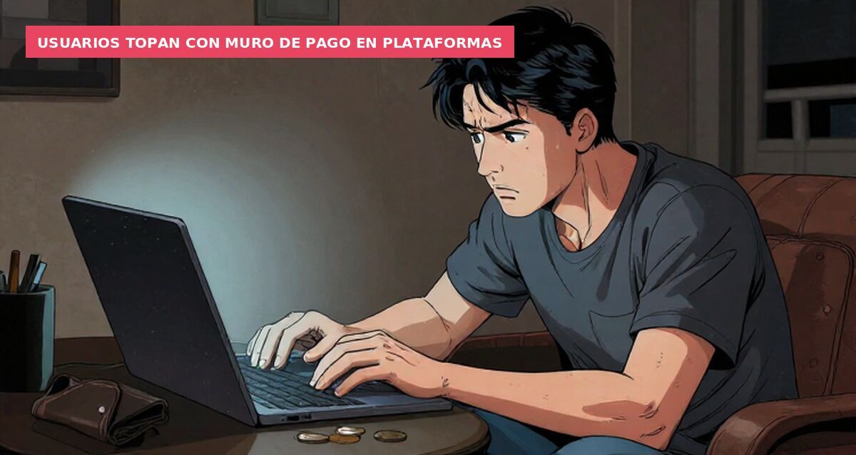 Usuarios topan con muro de pago en plataformas