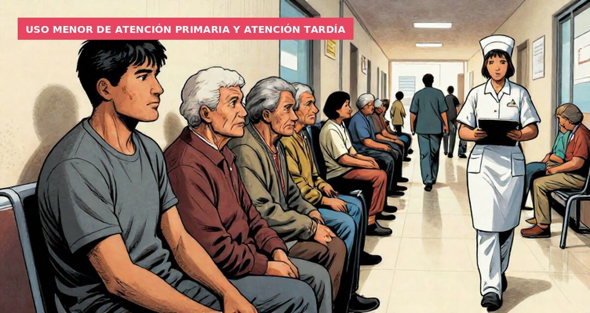 Uso menor de Atención Primaria y atención tardía