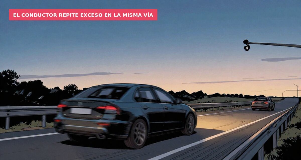 El conductor repite exceso en la misma vía