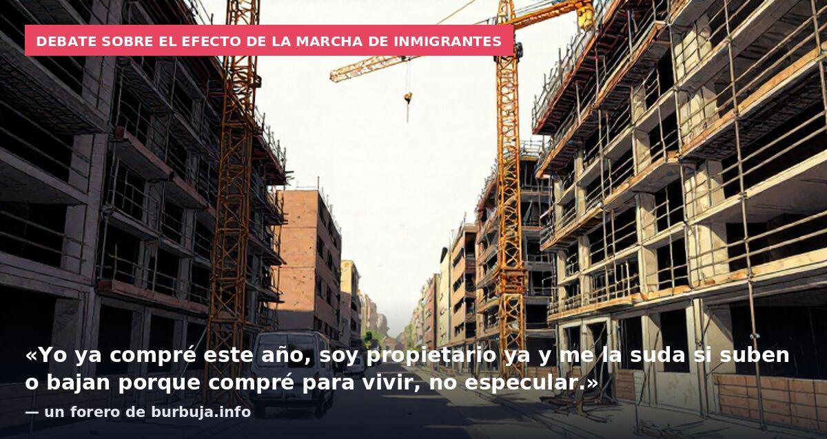 Debate sobre el efecto de la marcha de inmigrantes: «Yo ya compré este año, soy propietario ya y me la suda si suben o bajan porque compré para vivir, no especular.» — un forero de burbuja.info