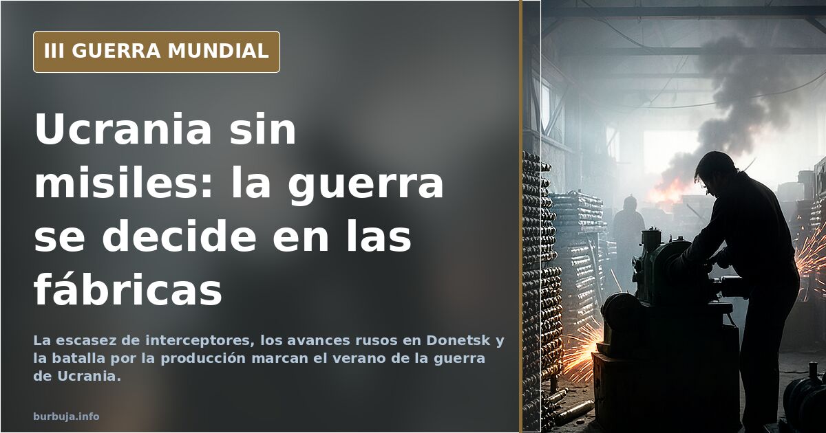Ucrania sin misiles: la guerra se decide en las fábricas