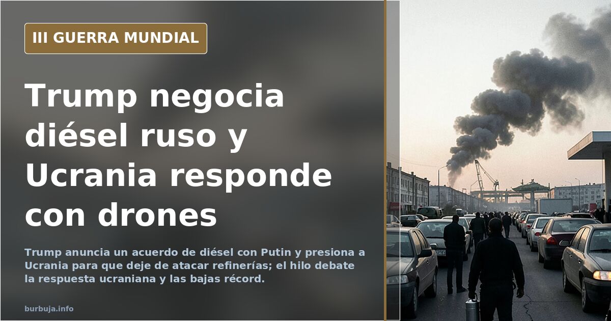 Trump negocia diésel ruso y Ucrania responde con drones