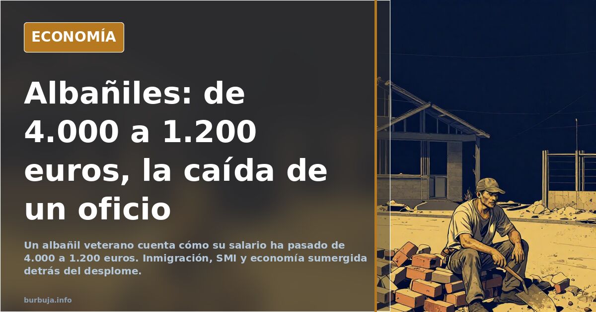 Albañiles: de 4.000 a 1.200 euros, la caída de un oficio